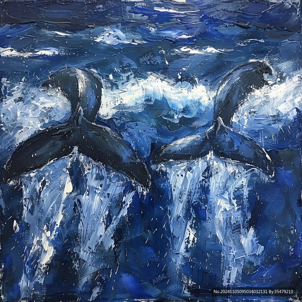 海豚艺术画