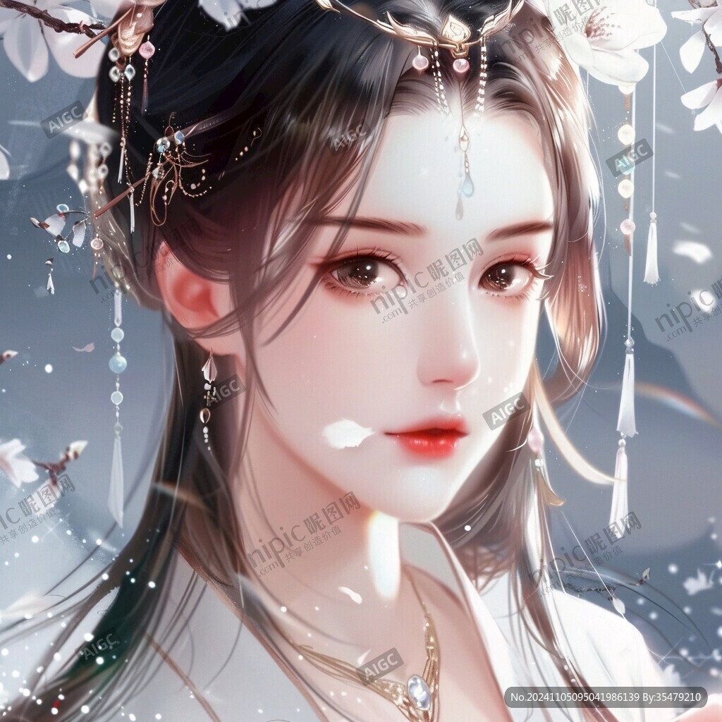古风美女头像插画封面