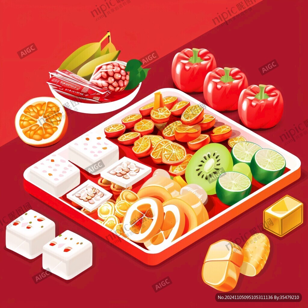 素菜拼盘插画