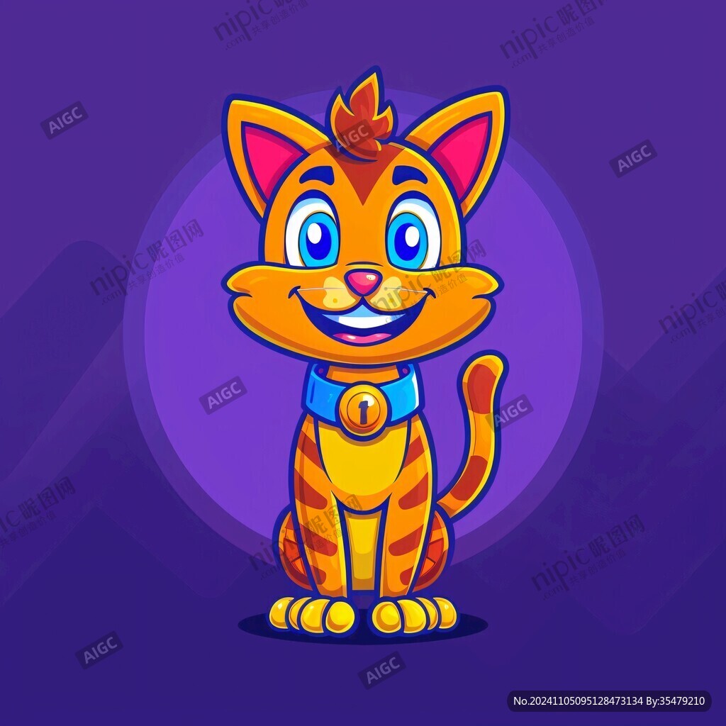 卡通猫吉祥物设计