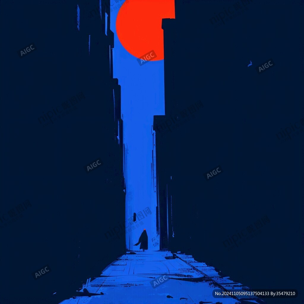 红蓝调插画