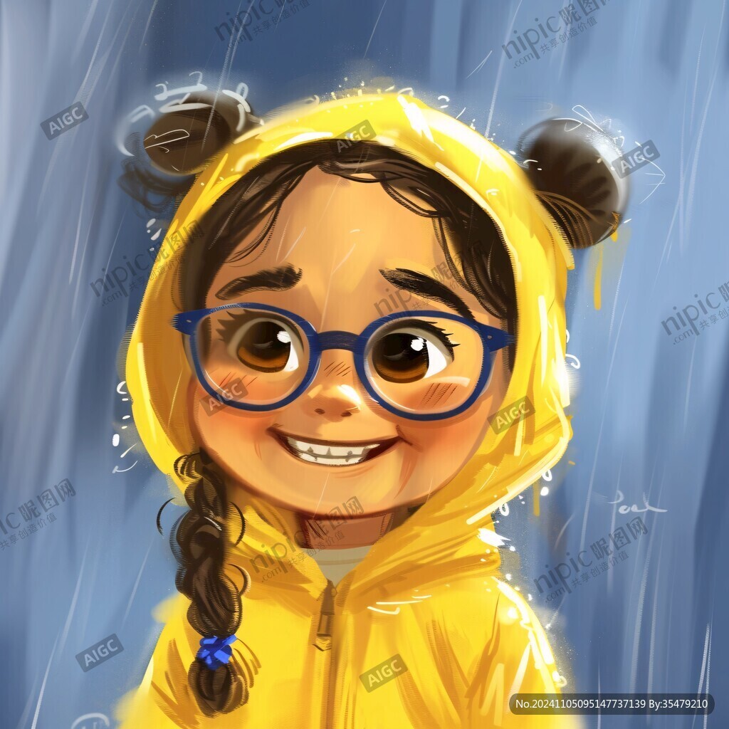 雨衣插画