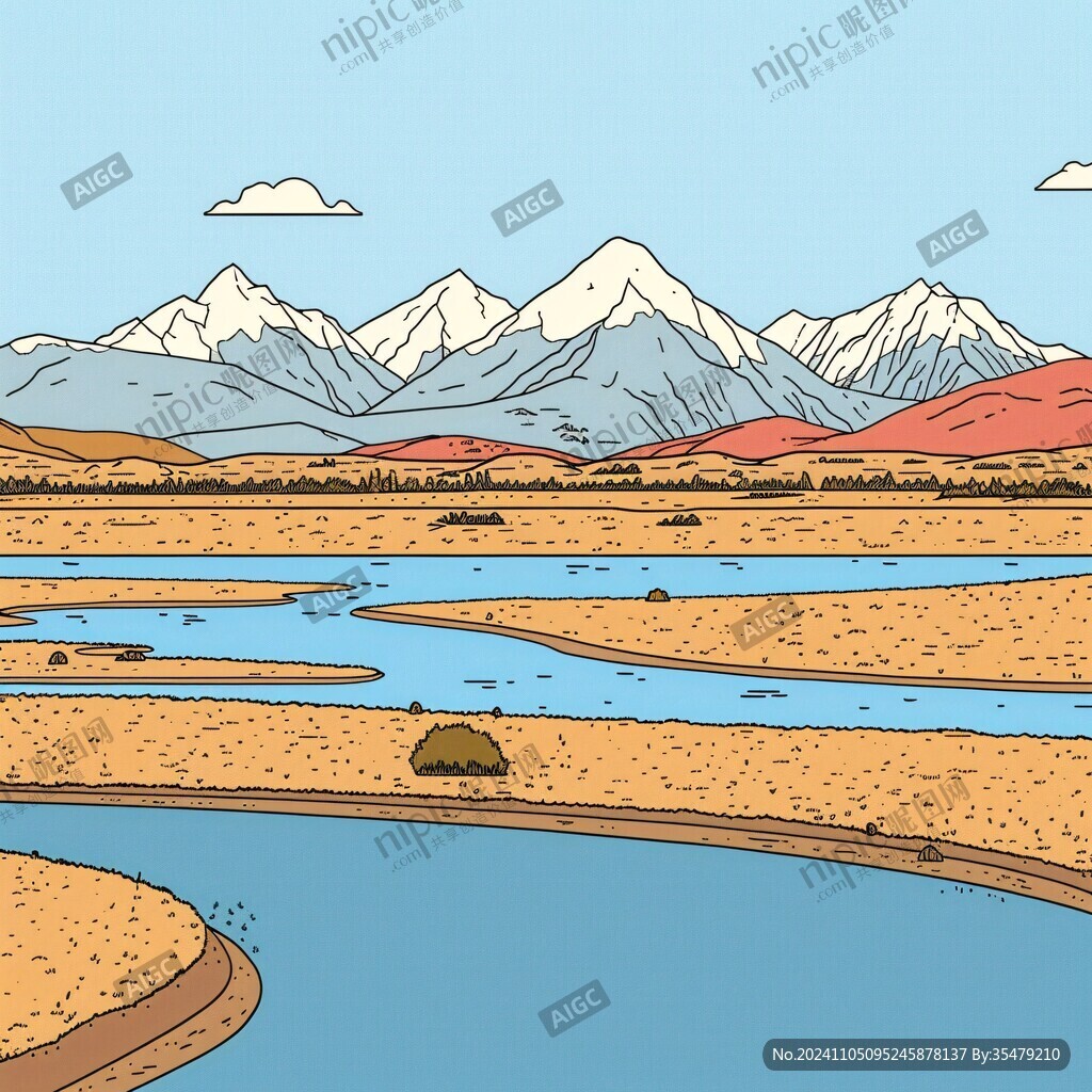 青藏高原插画