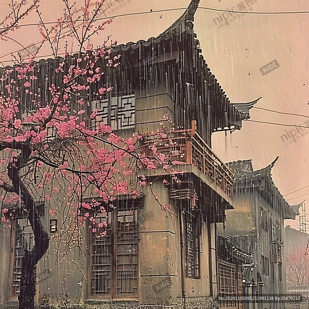 烟雨楼插画