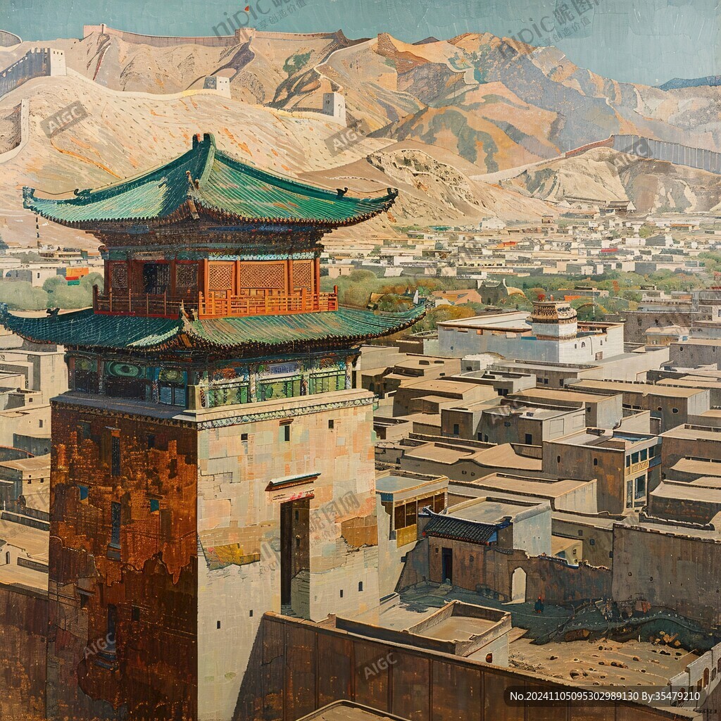 古城油画
