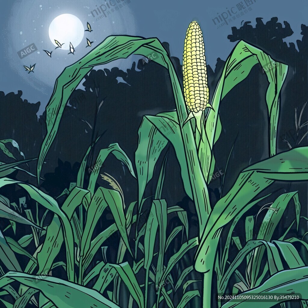 玉米地插画