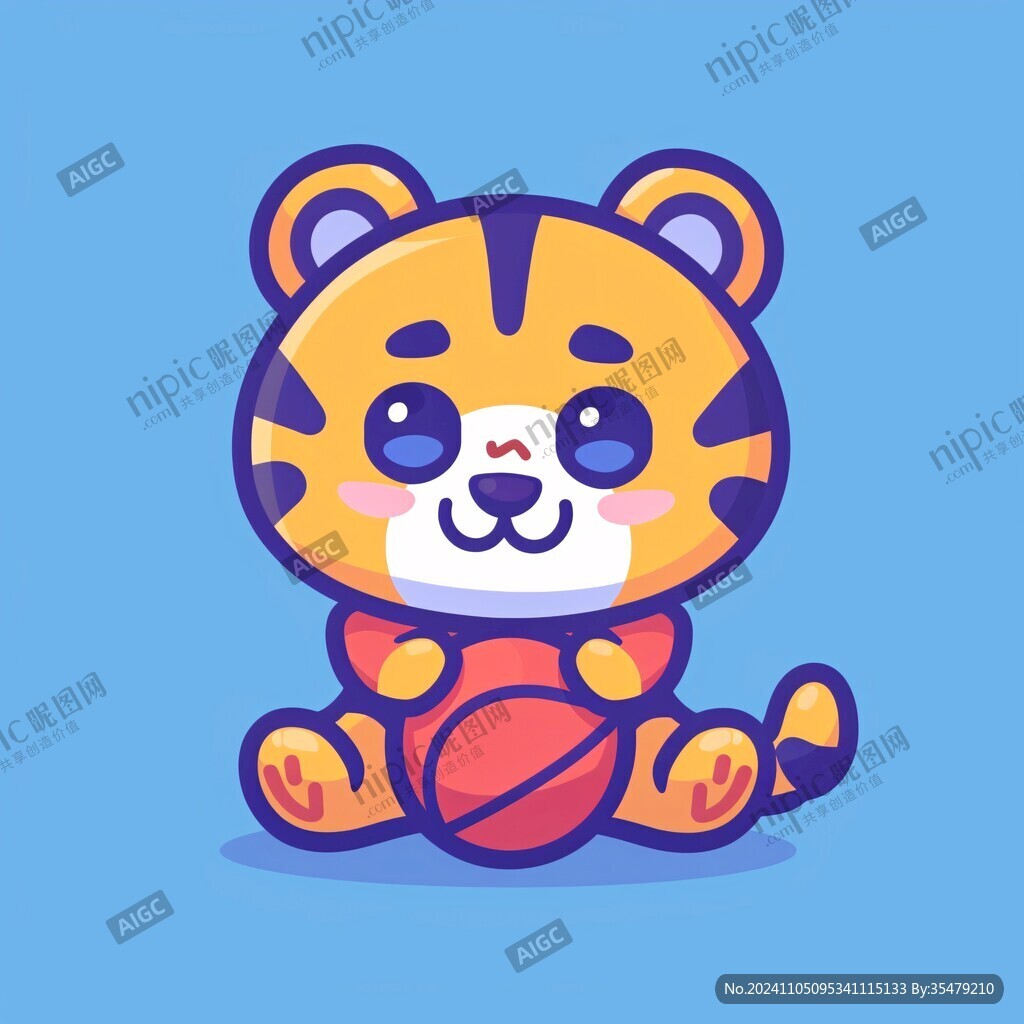 篮球老虎卡通图标