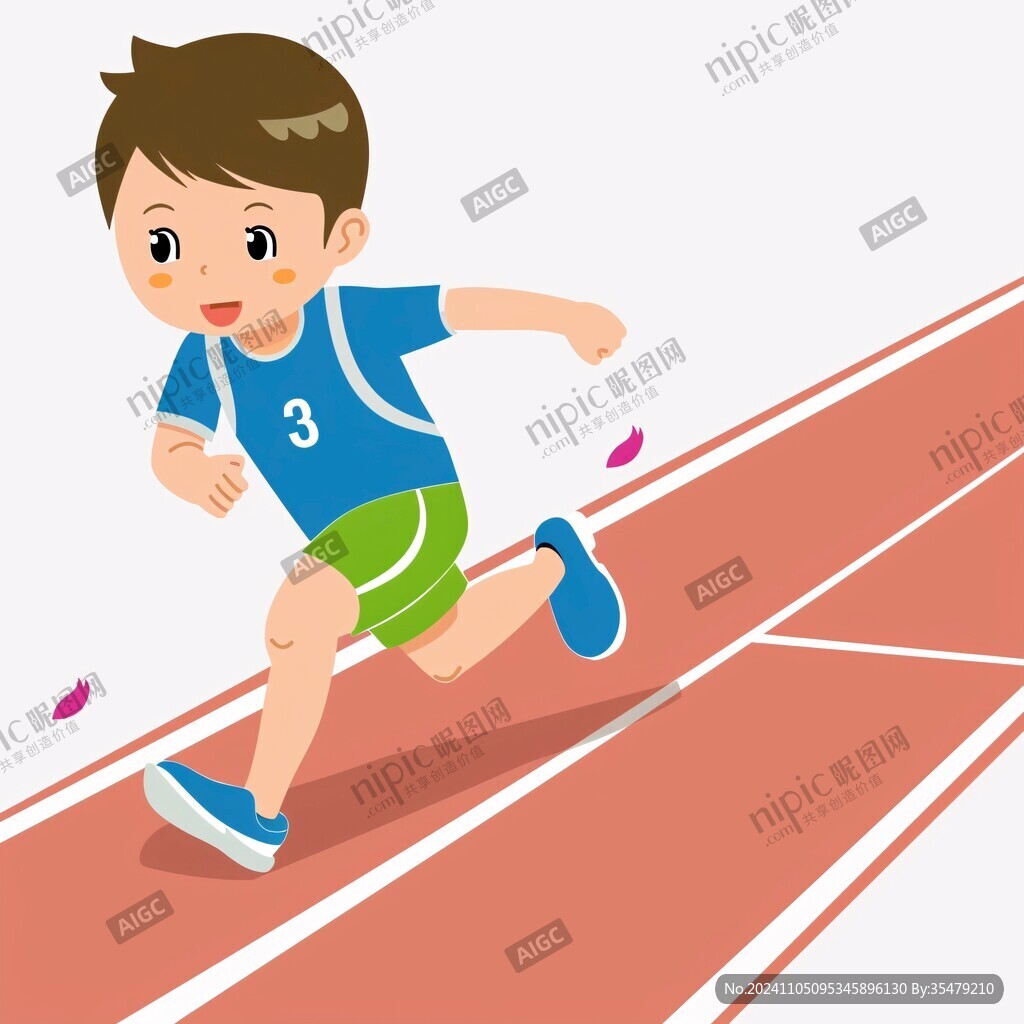 绘本运动跑步插画