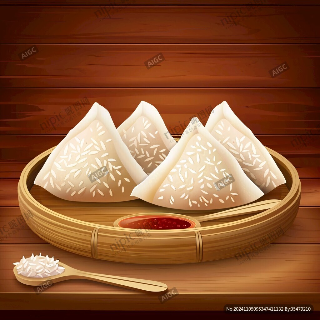肉粽插画