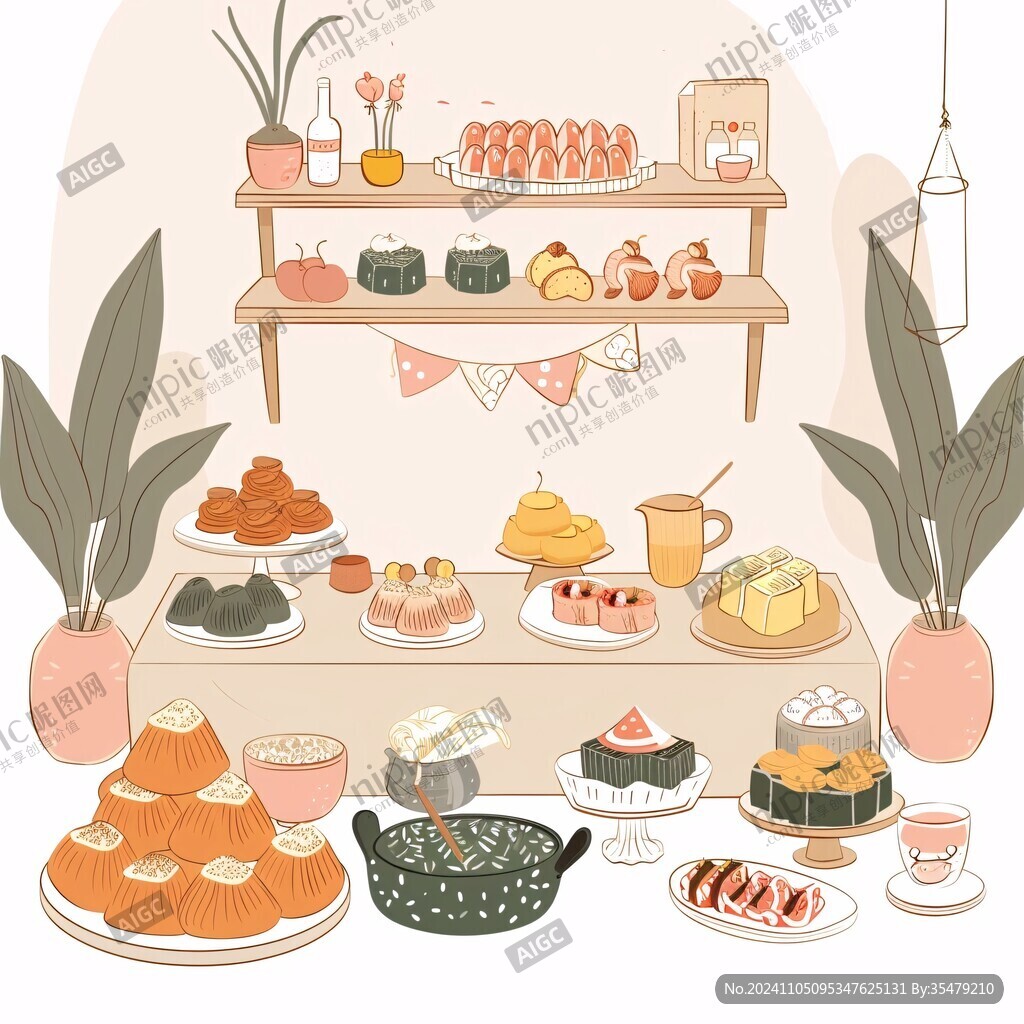 高端手绘甜品区
