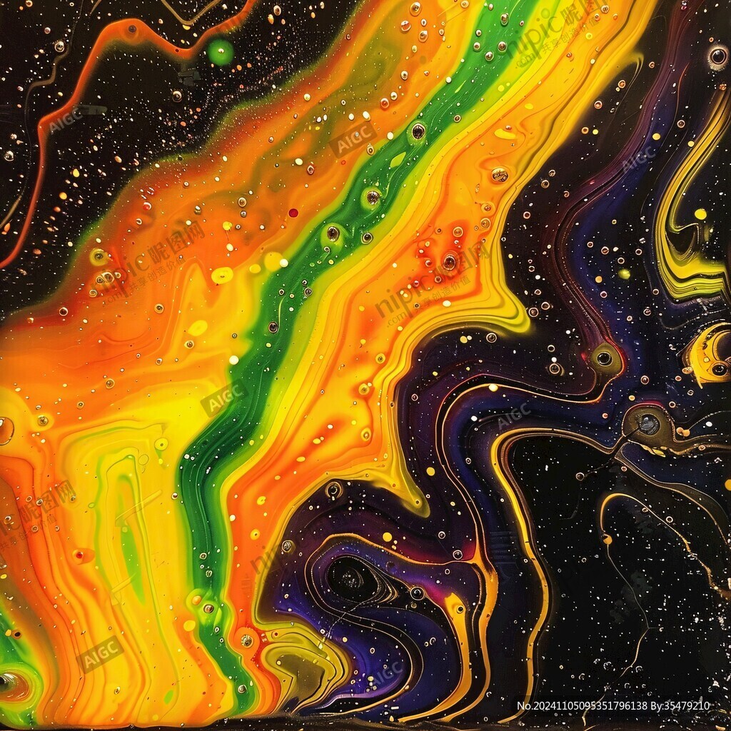 星空流体抽象画