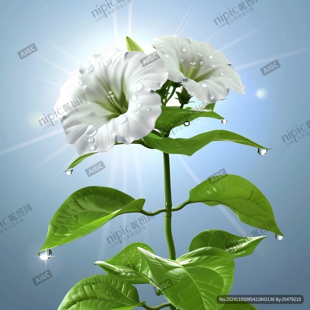白色牵牛花素材