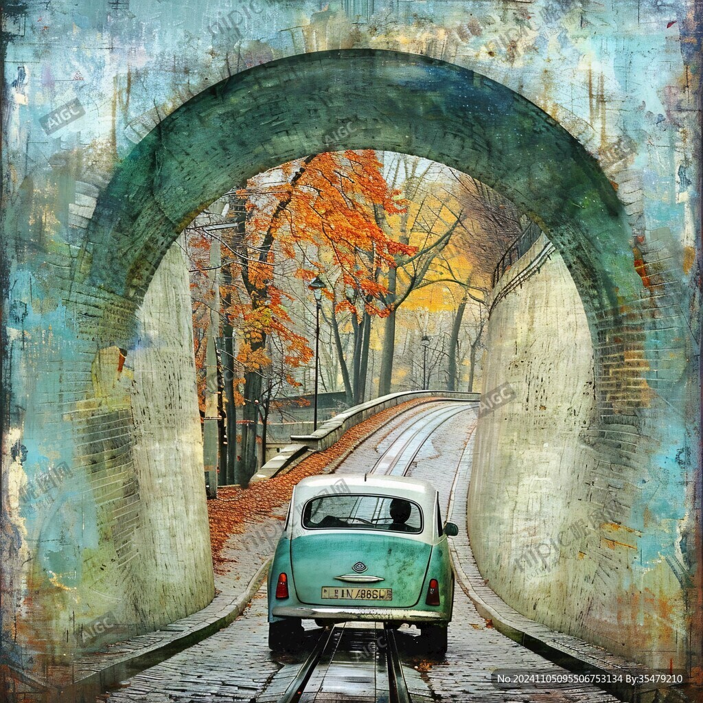 欧式装饰画时光隧道