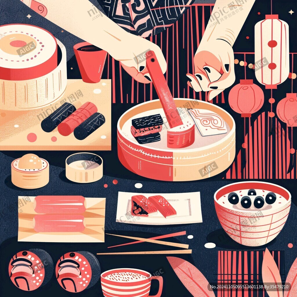 筷子加工插画