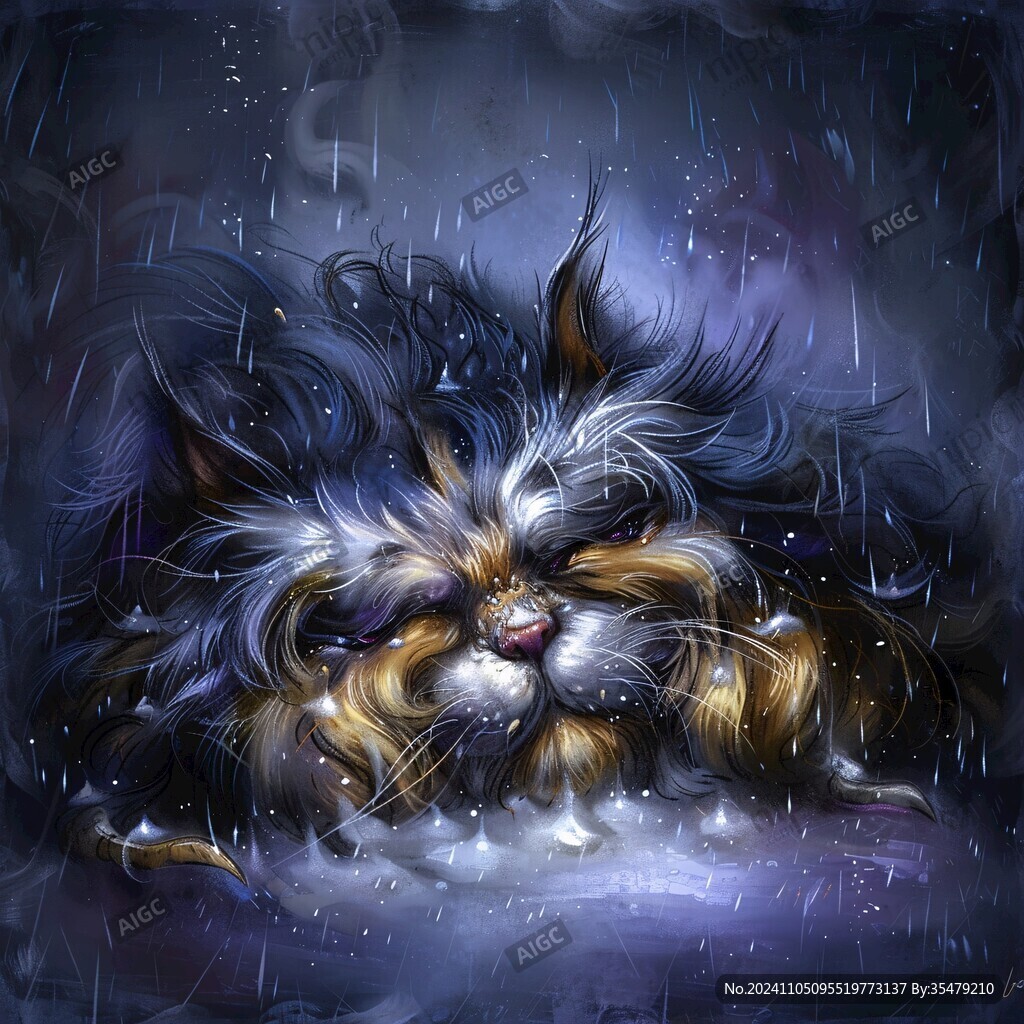 醒狮兔子插画