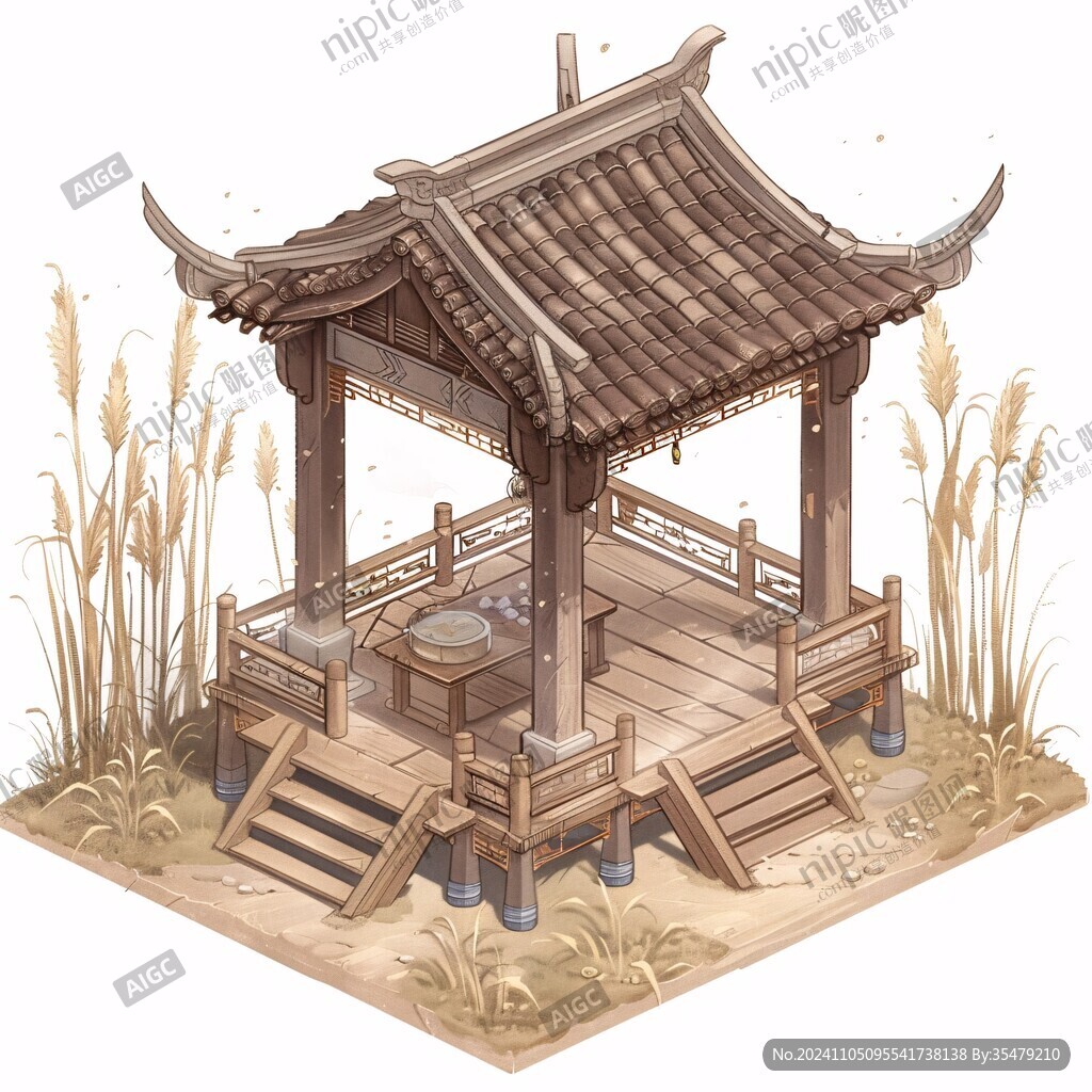插画凉亭