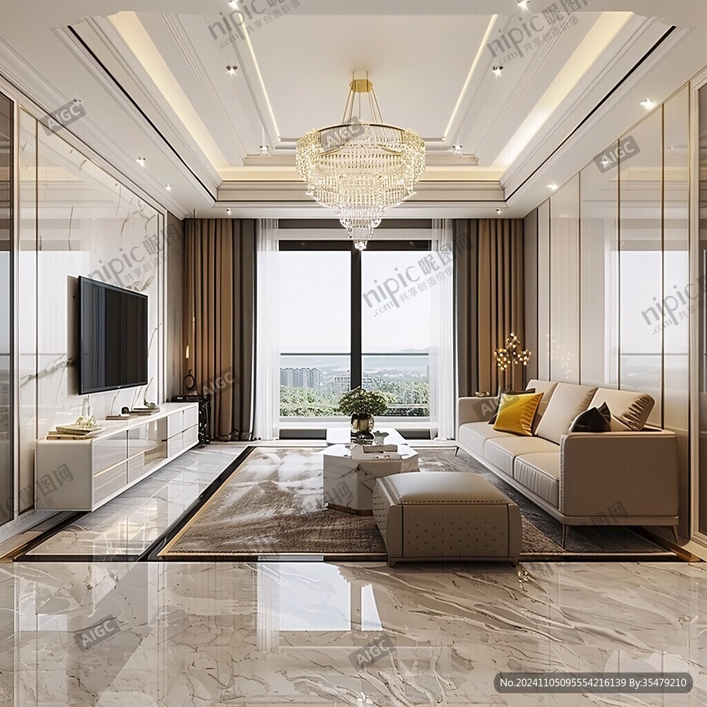 轻奢金线客厅背景