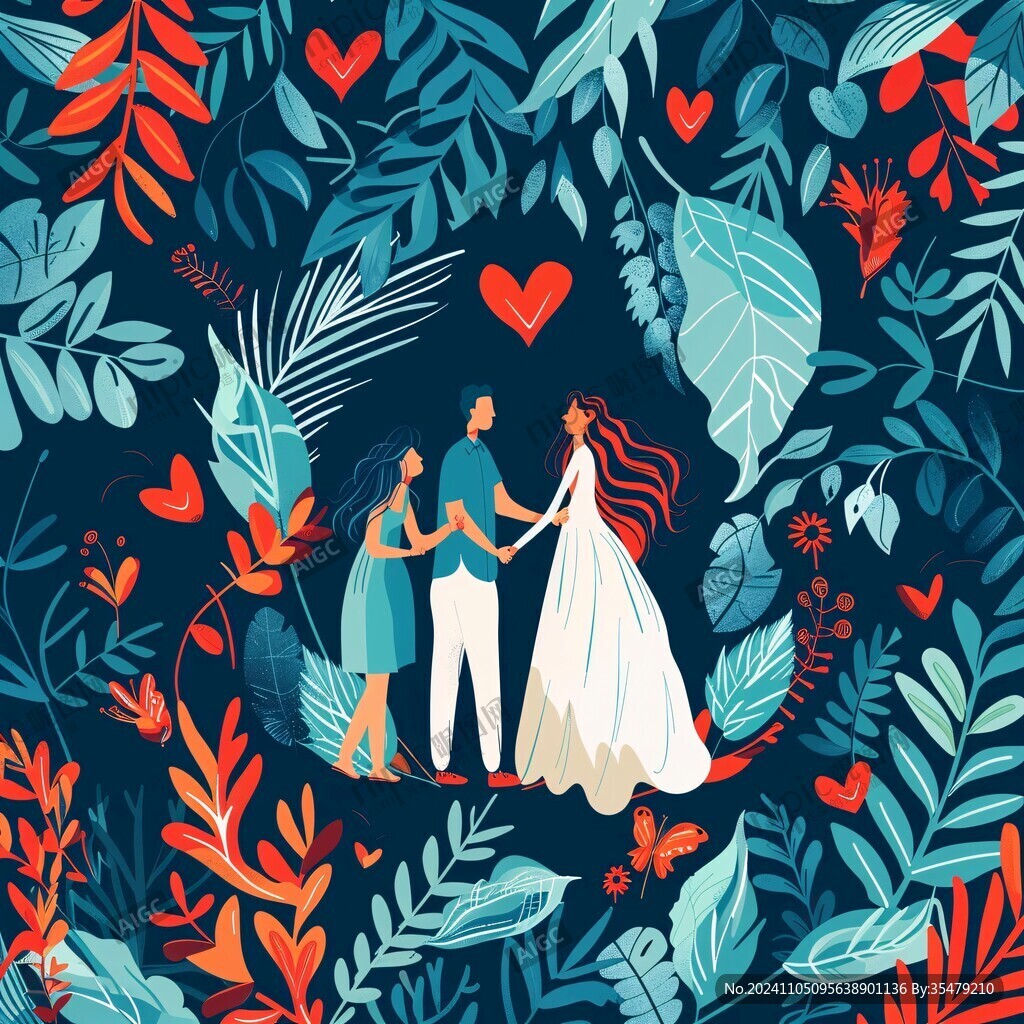 婚庆广告插画