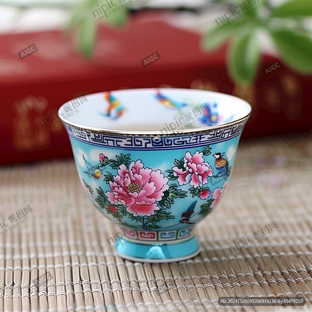 珐琅彩牡丹纹杯