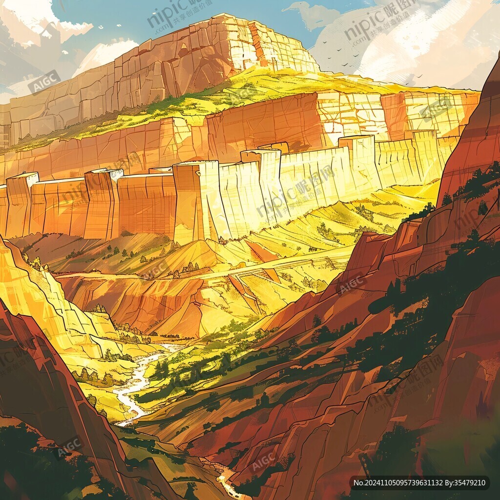 西部地区插画