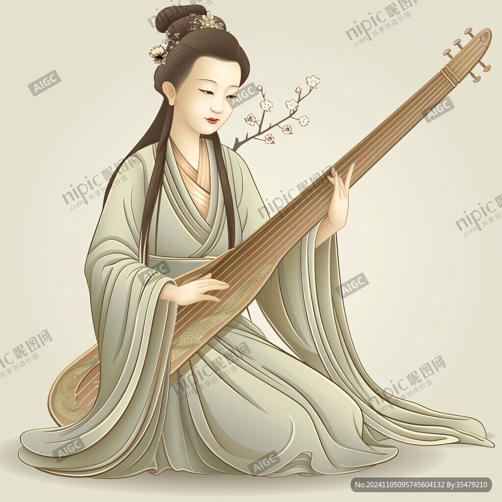 琵琶仕女