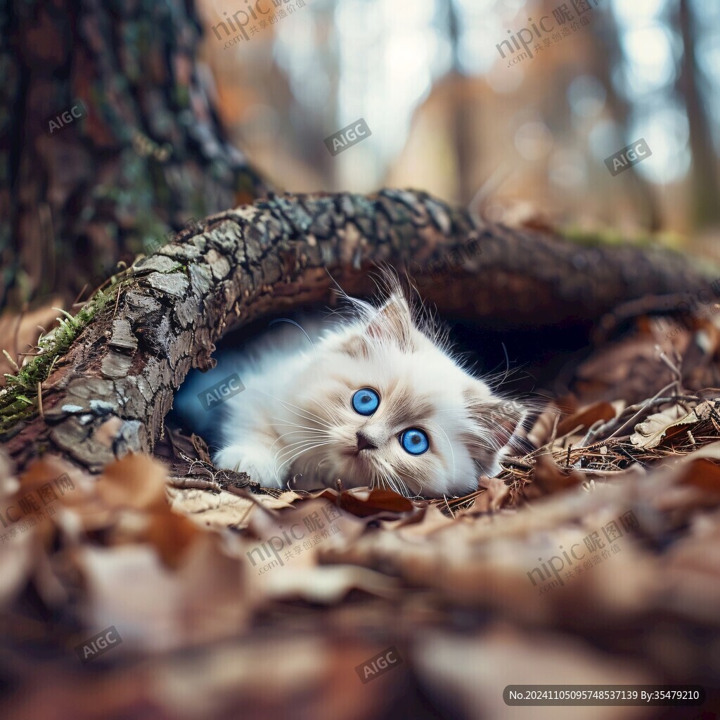 呆萌长毛发猫咪