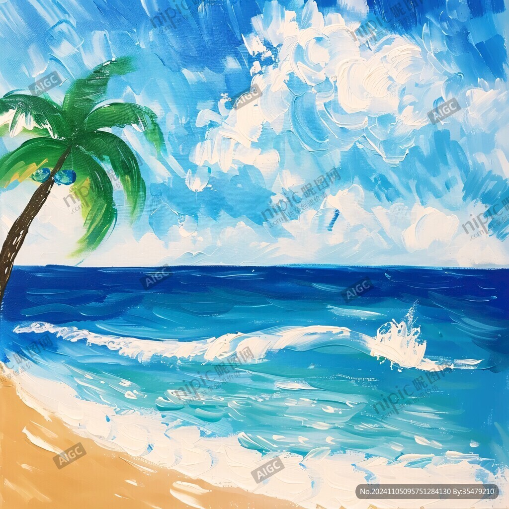 海滩手绘