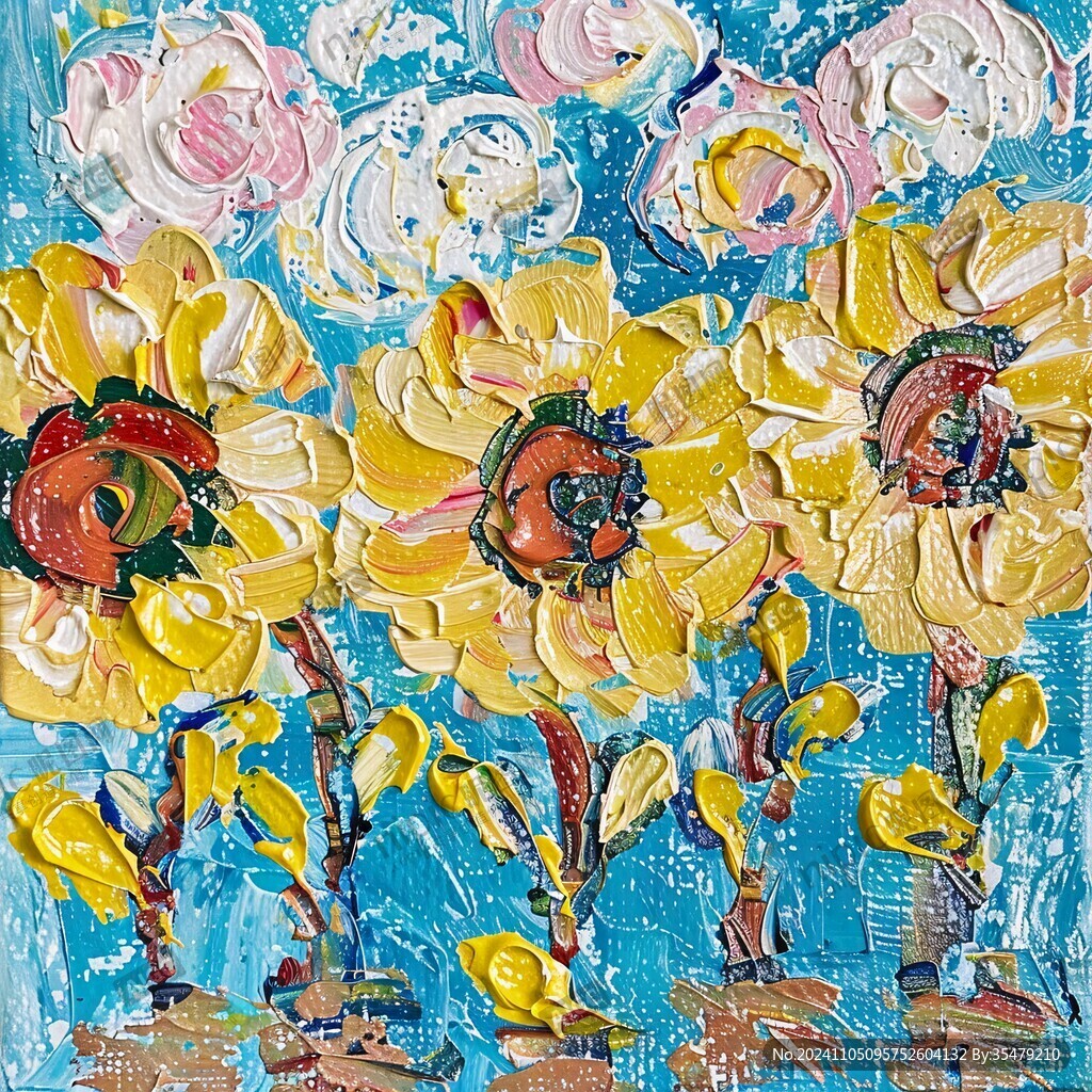 抽象画月季花