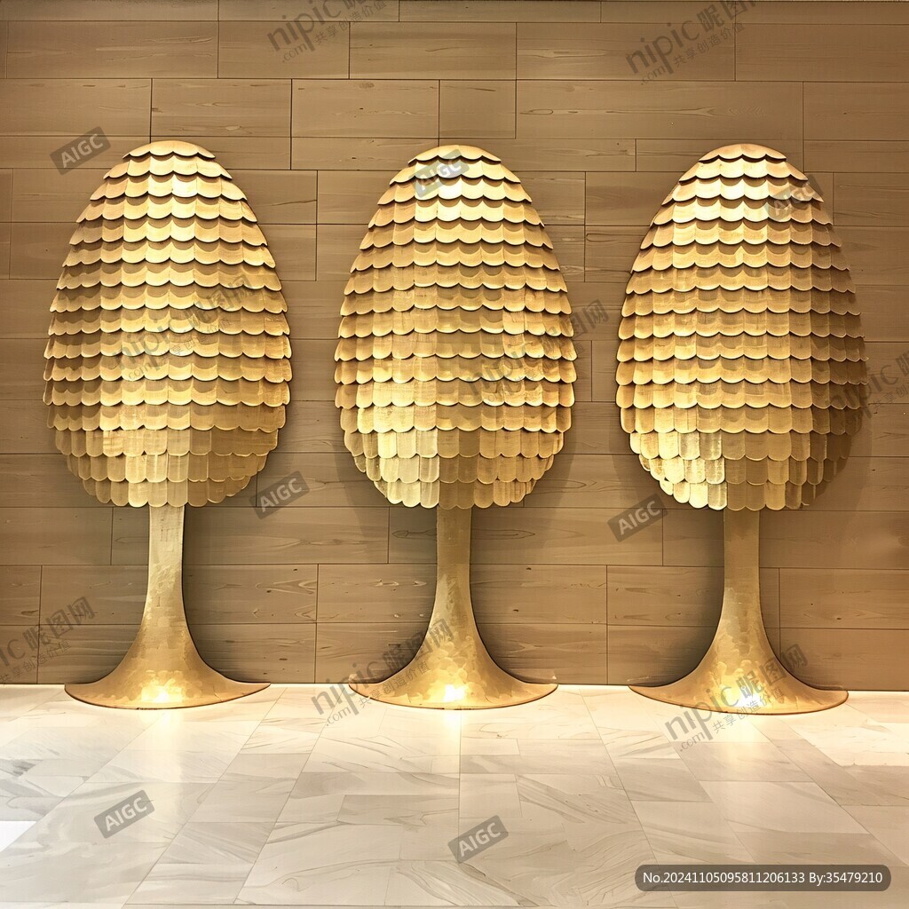 金色球花雕塑
