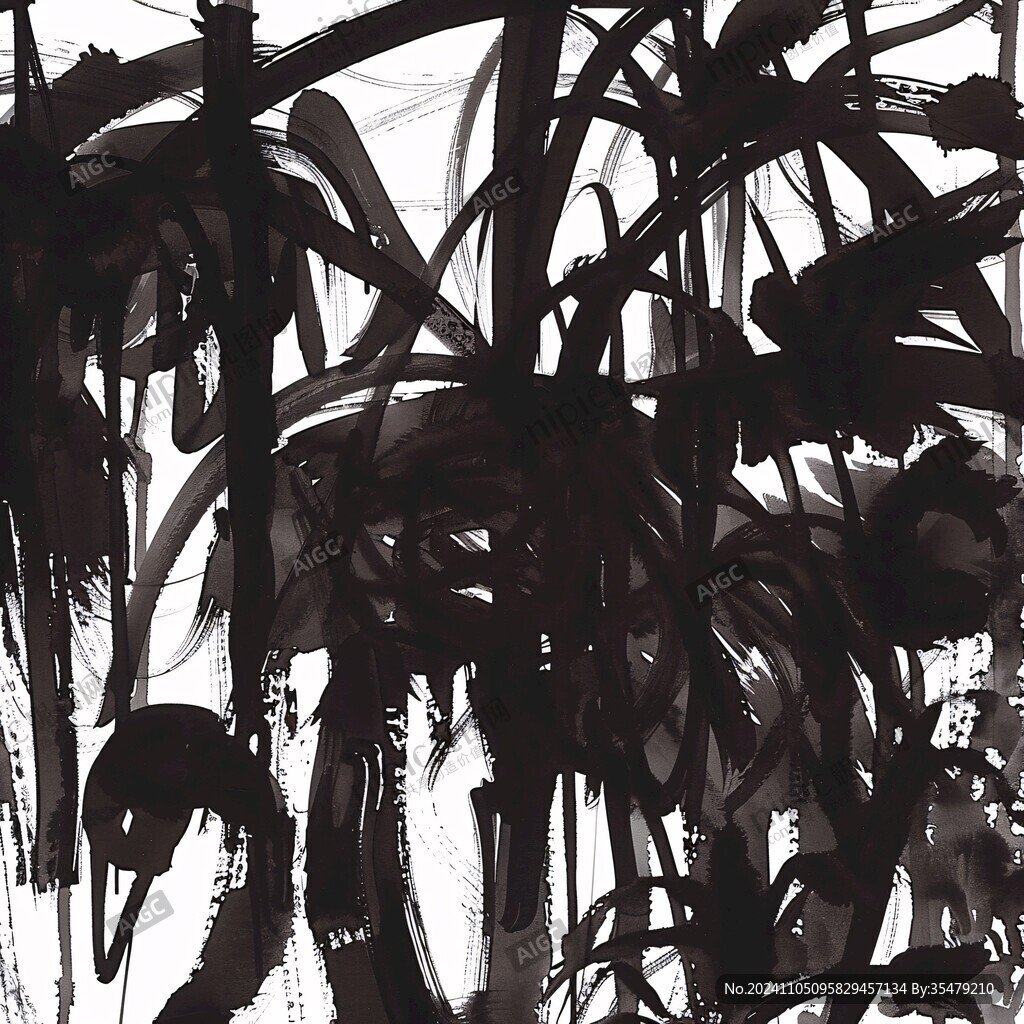 竹叶抽象画