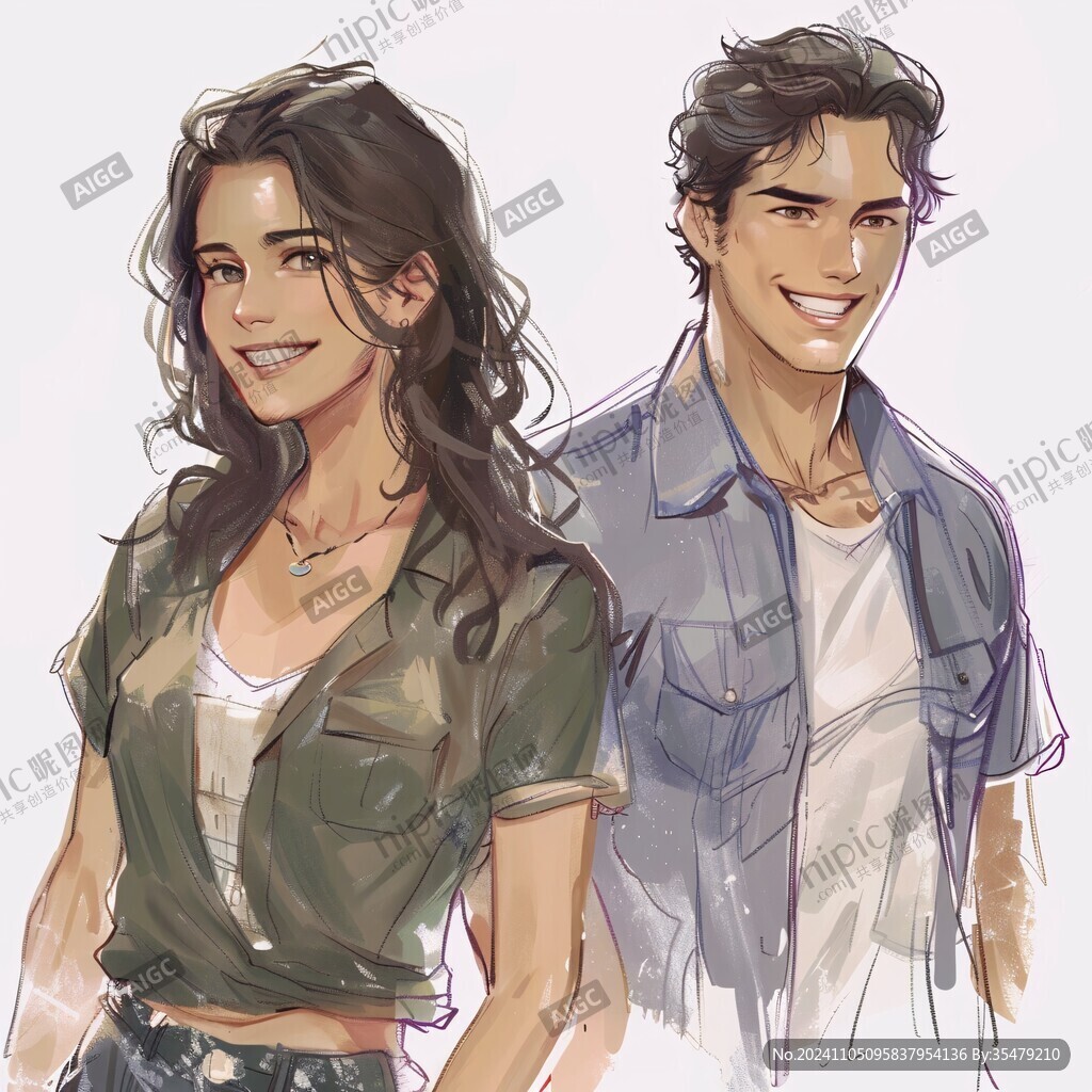 俩人的游戏插画