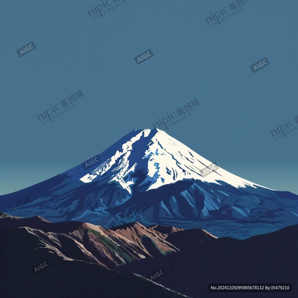 富士山插画