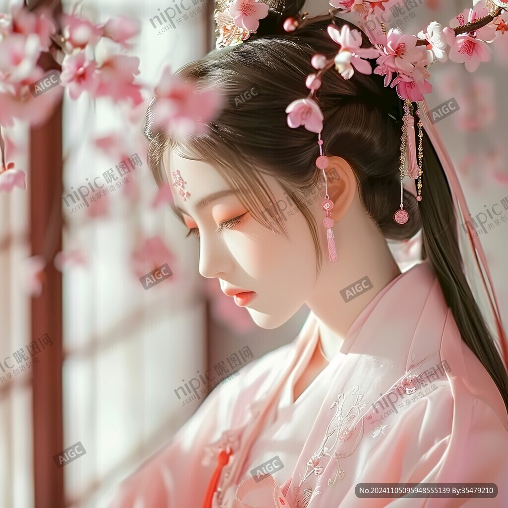 粉色汉服女子