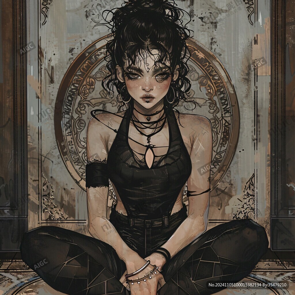 高级感女插画