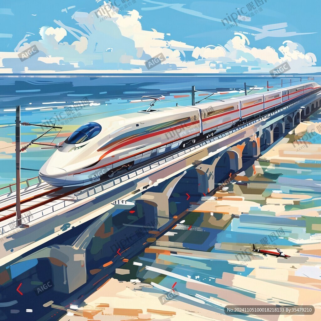 原创高铁插画
