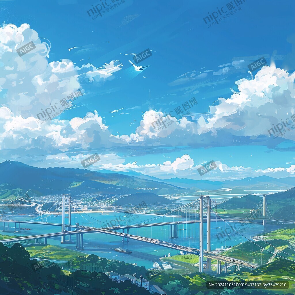 舟岱大桥插画