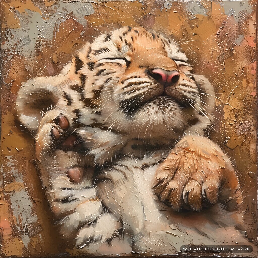油画老虎