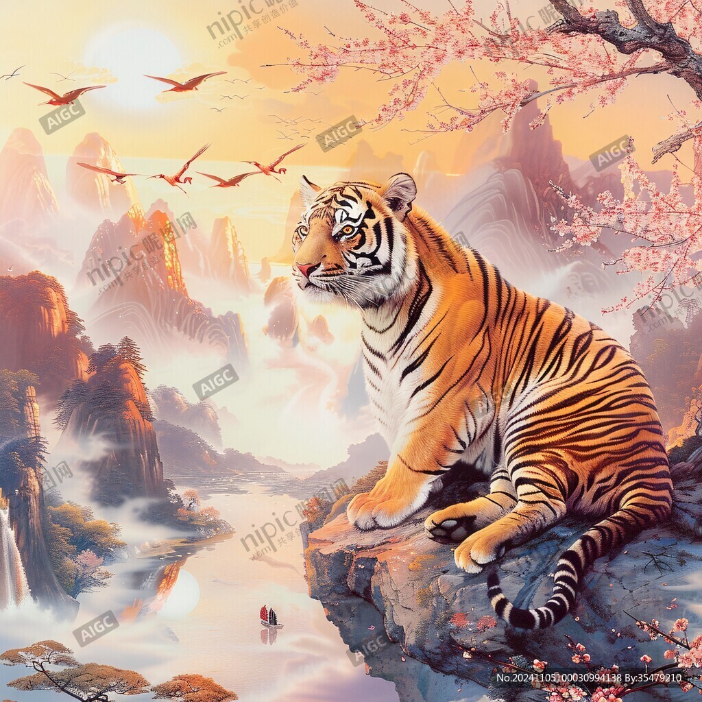 猛虎出山插画