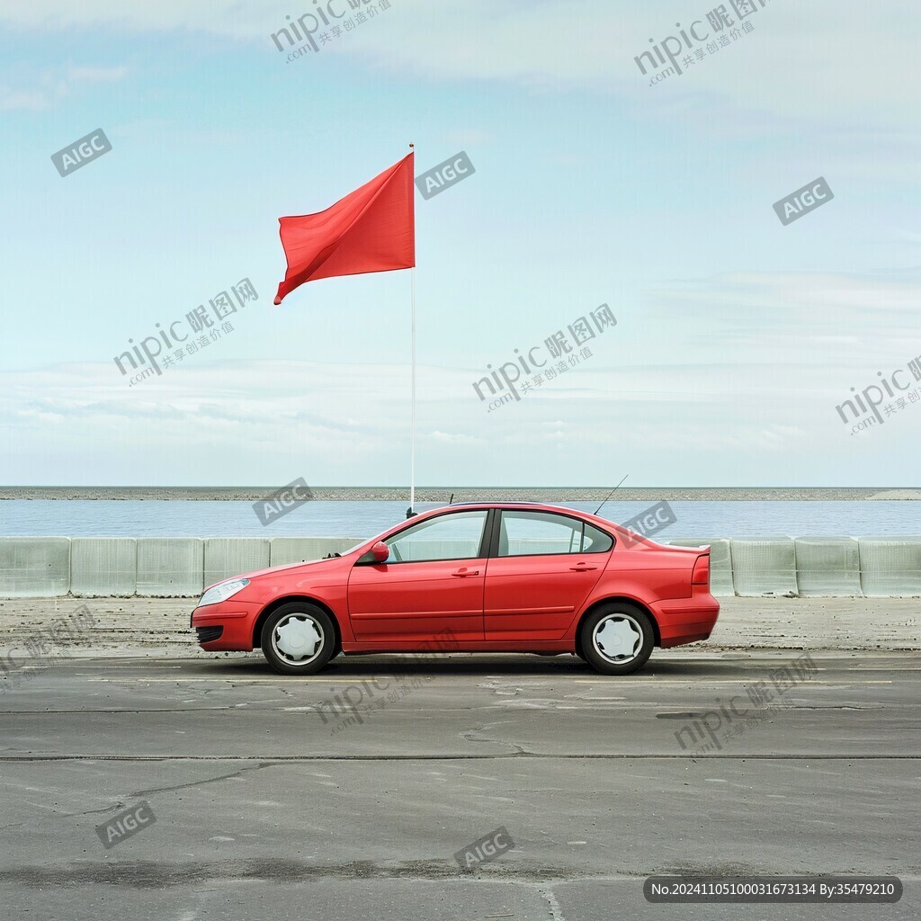 海边停放的轿车