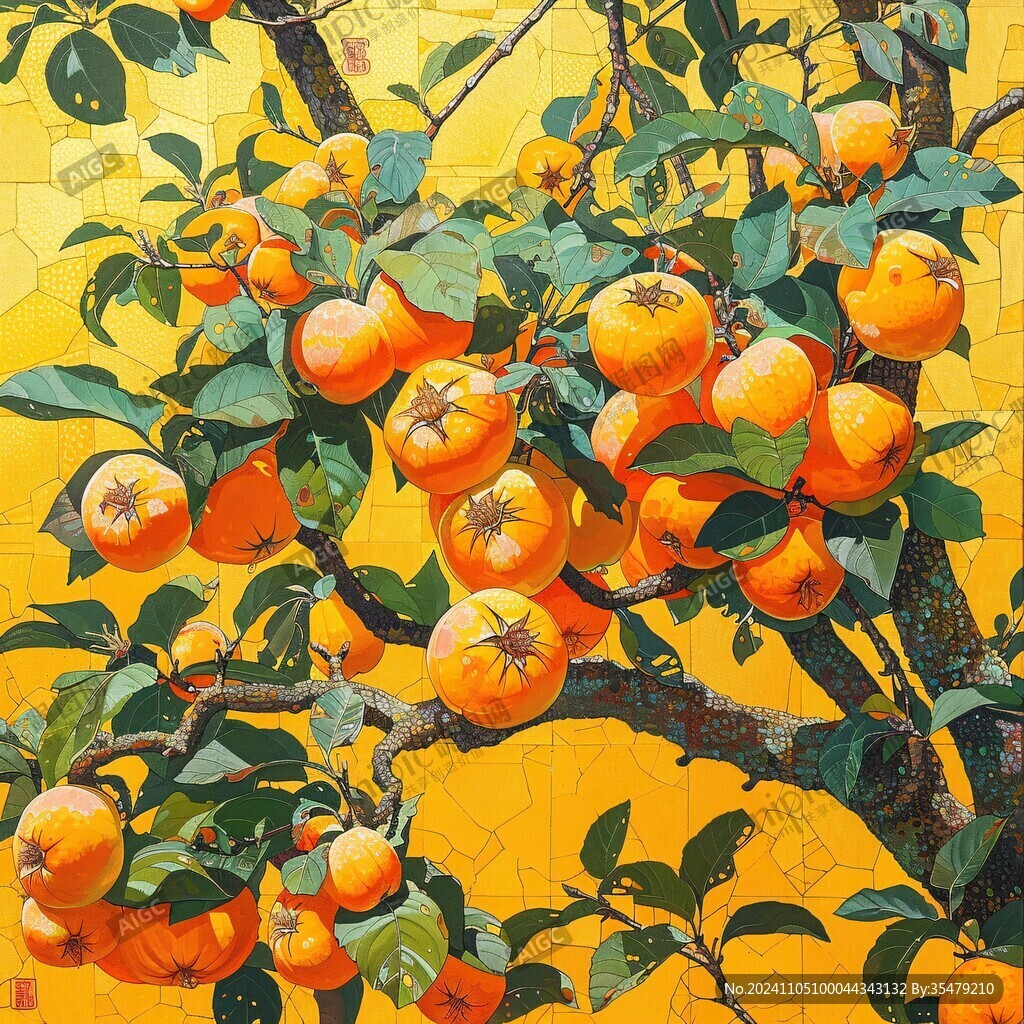 柿子壁画