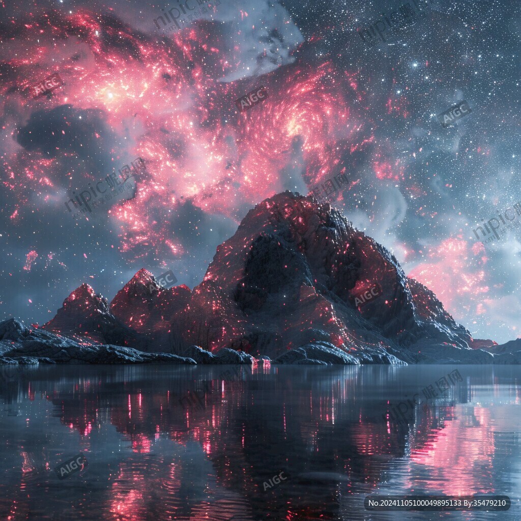 酷炫红色星空