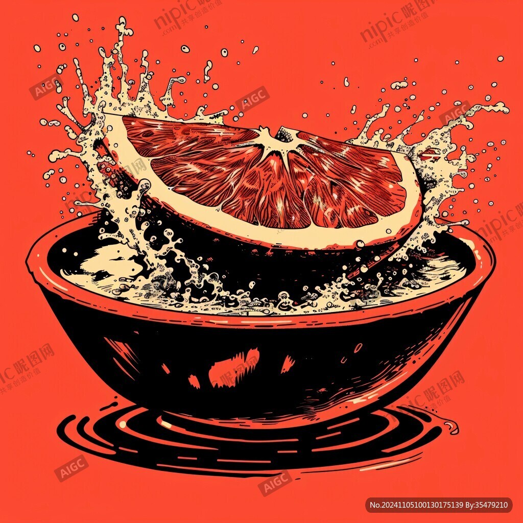 血橙包装插画