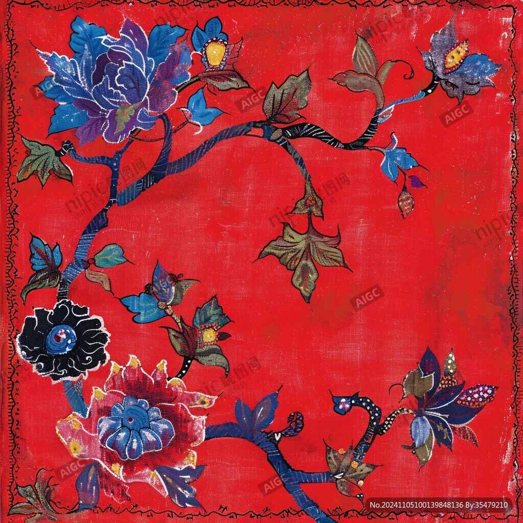 蜀绣花鸟纹彩缎