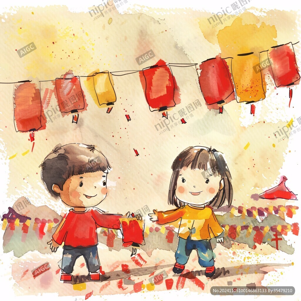 新年儿童插画