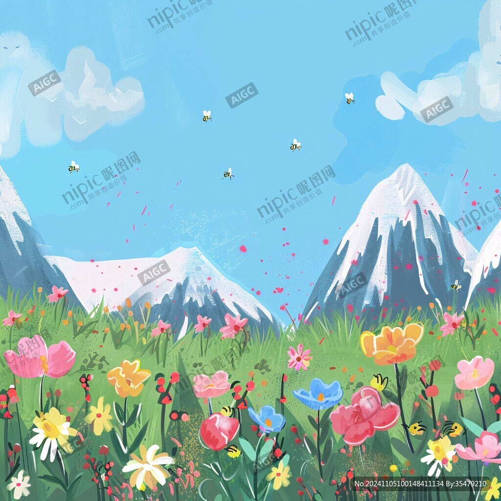 山与花