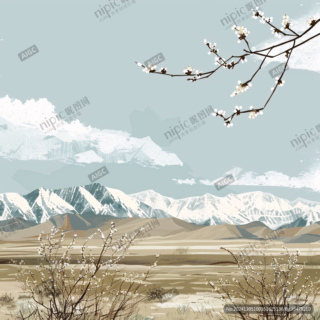 早春户外山水风光
