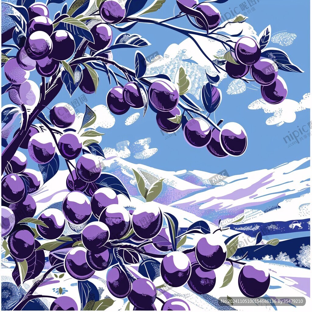 西梅包装插画