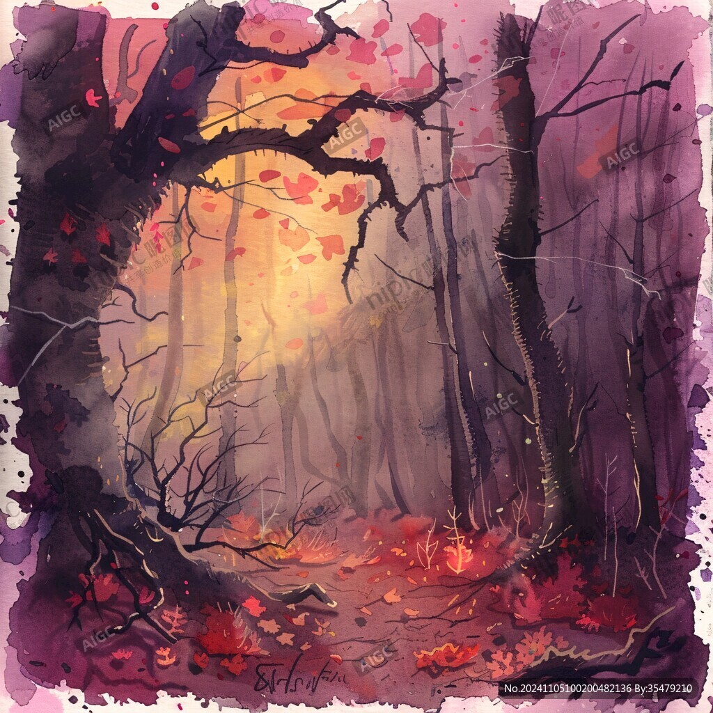 深林插画