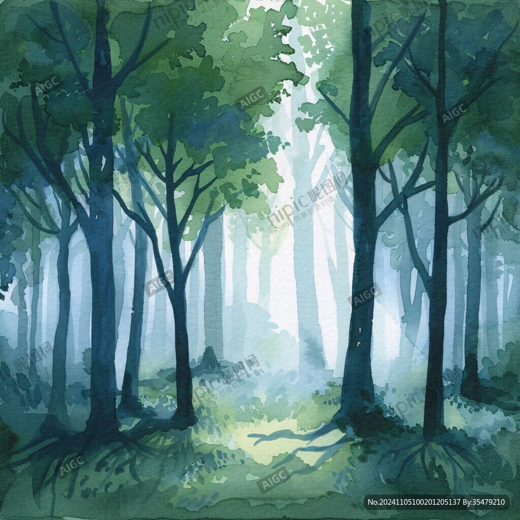 深林插画