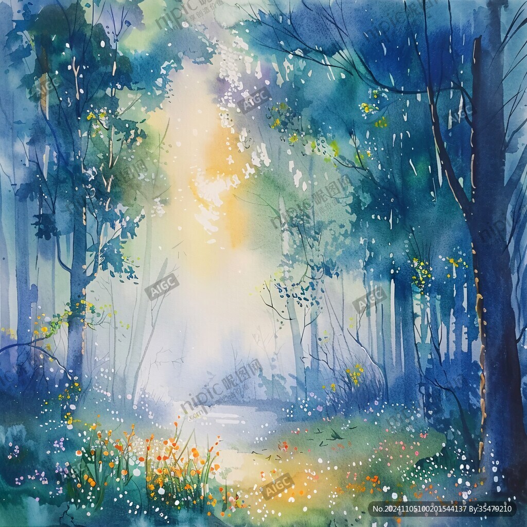 深林插画